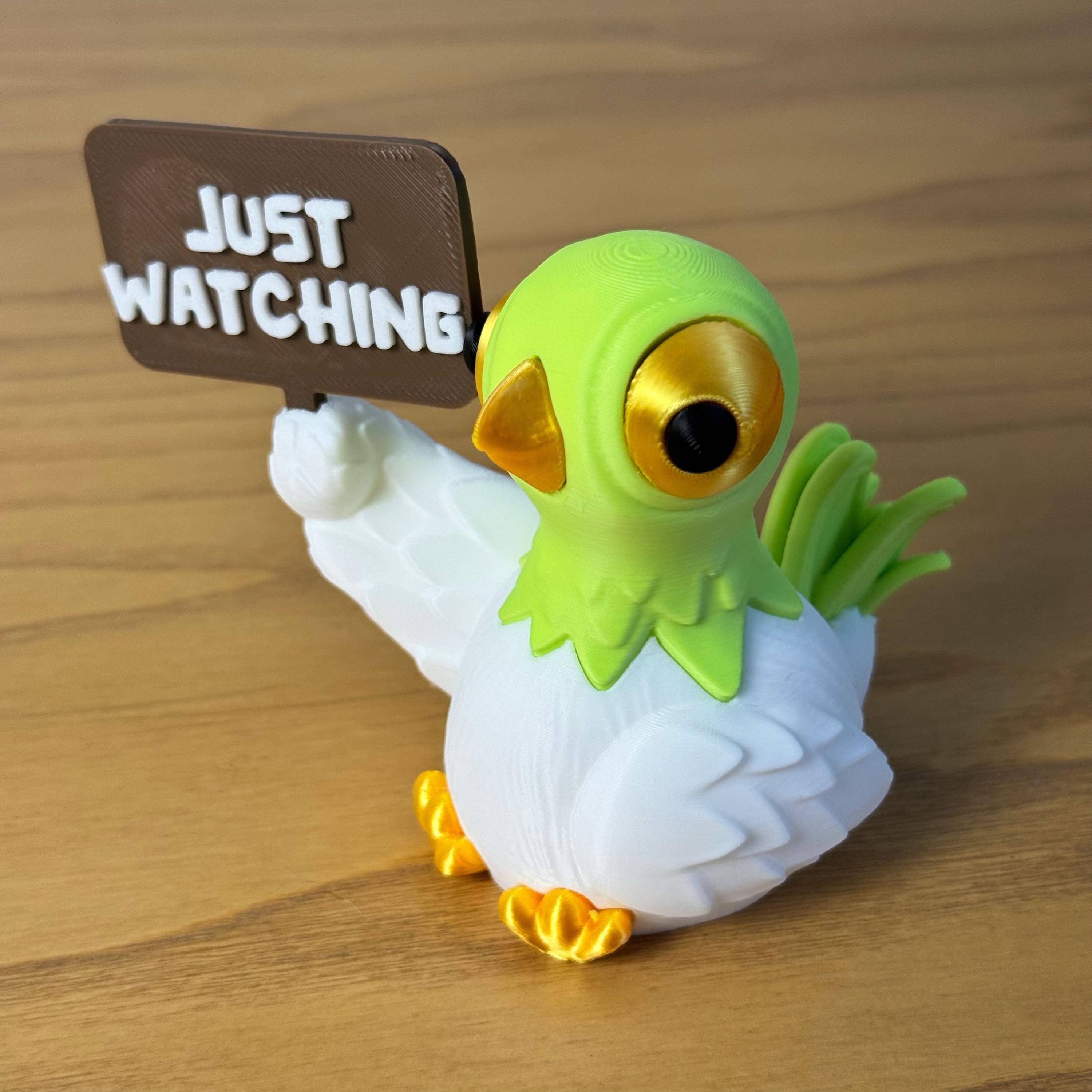 Protest Pigeons Funny 3D Printed Birds with Mini Signs Handmade Desk Decor