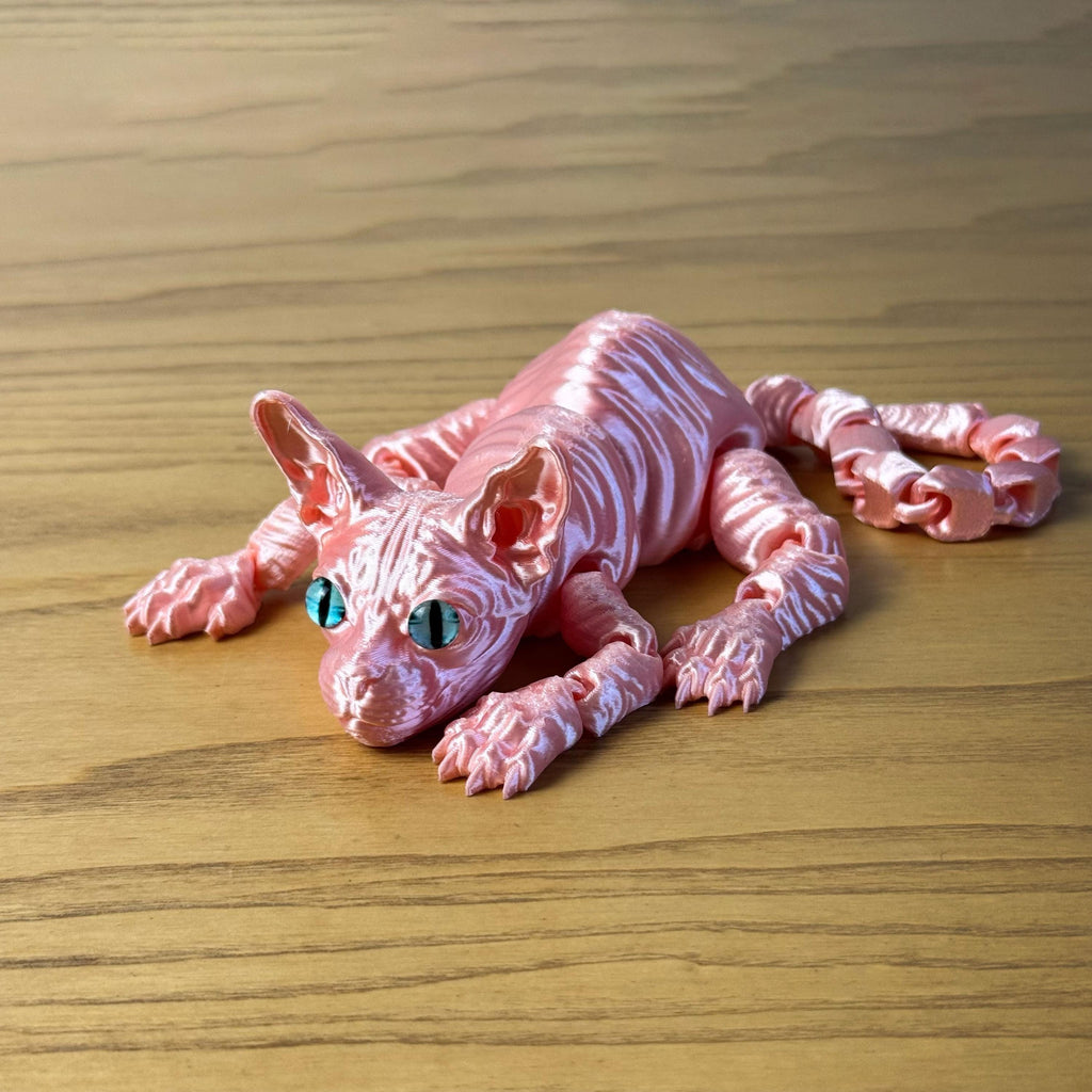 3D Printed Sphinx Cat Figurine – Custom Hairless Cat Model