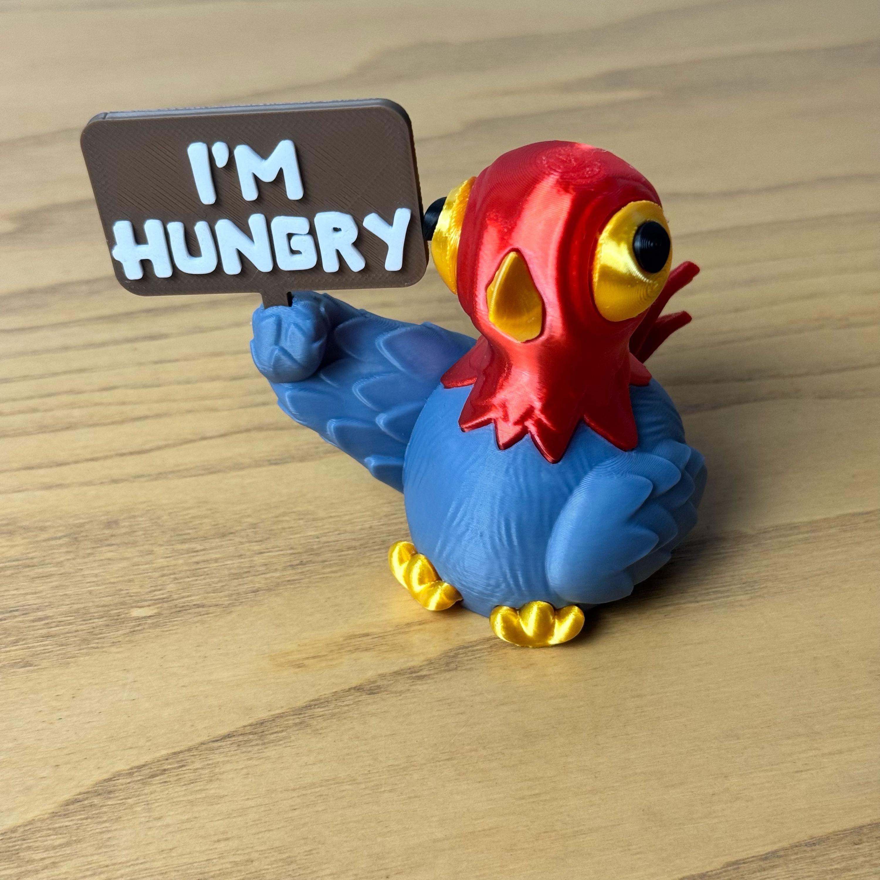 Protest Pigeons Funny 3D Printed Birds with Mini Signs Handmade Desk Decor