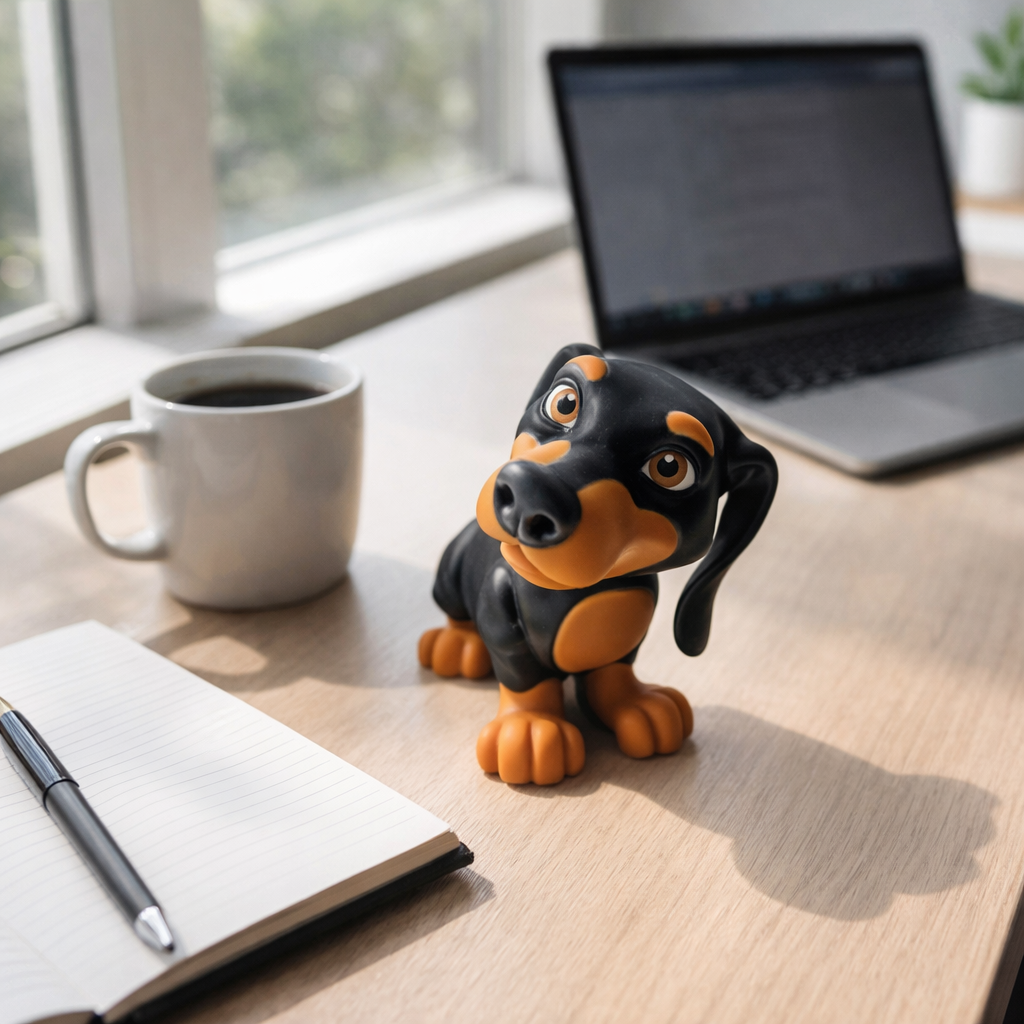 Dachshund Figurine (Black & Tan) — 3D Printed Decor