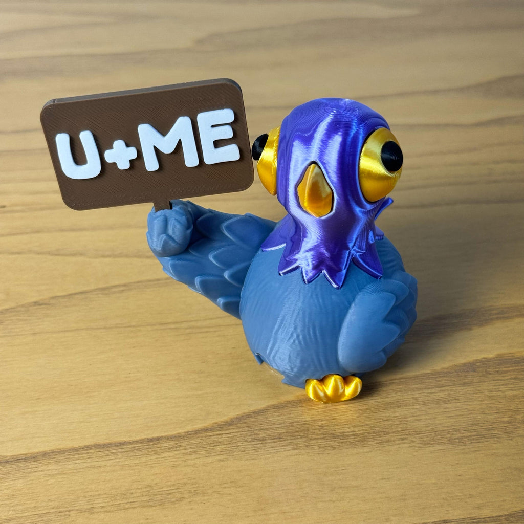 Protest Pigeons Funny 3D Printed Birds with Mini Signs Handmade Desk Decor