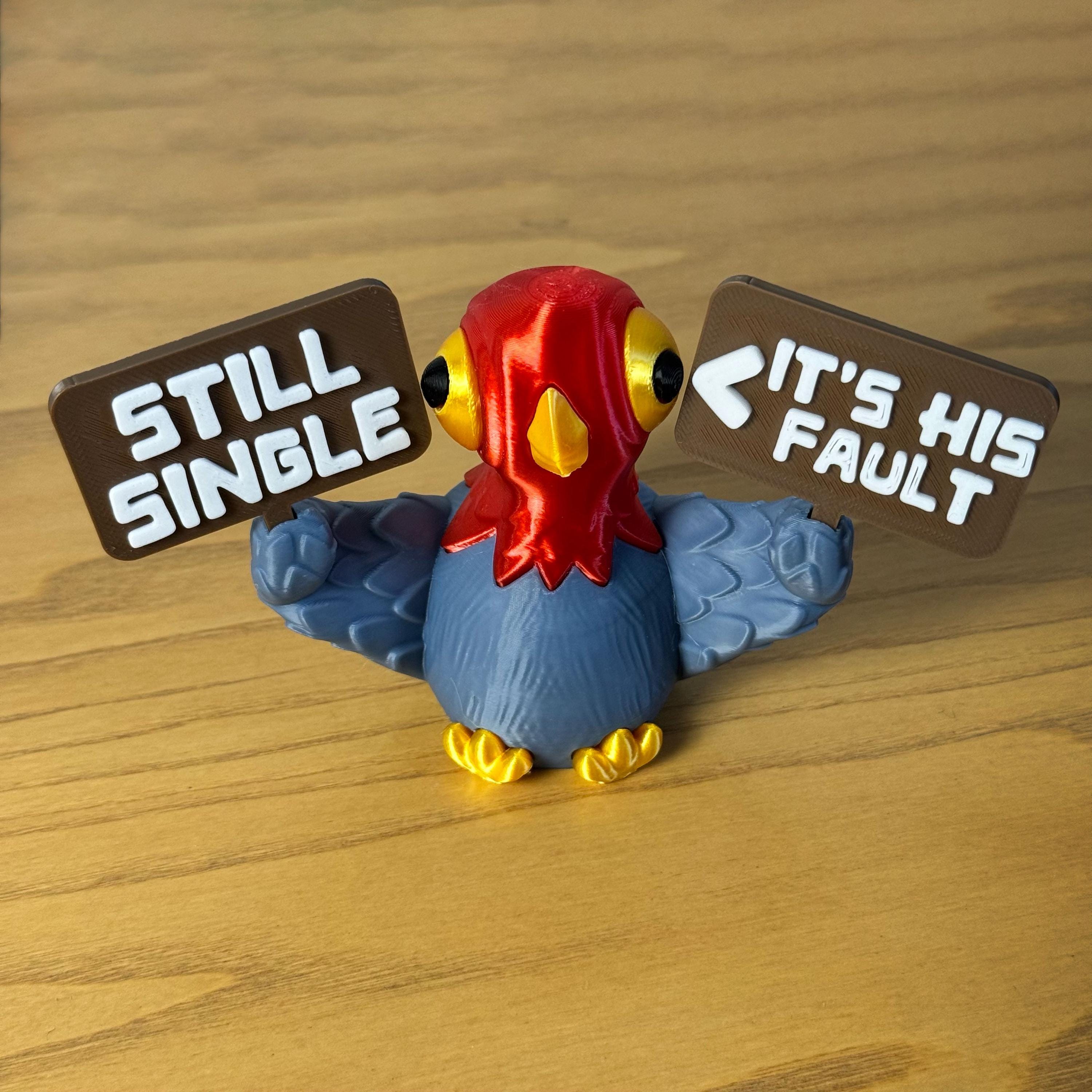 Protest Pigeons Funny 3D Printed Birds with Mini Signs Handmade Desk Decor