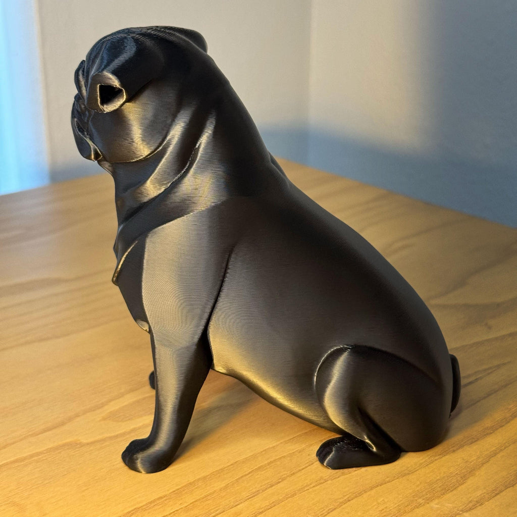Black Pug Statue – 3D Printed Dog Figurine – Modern Home Décor –  Dog Lovers