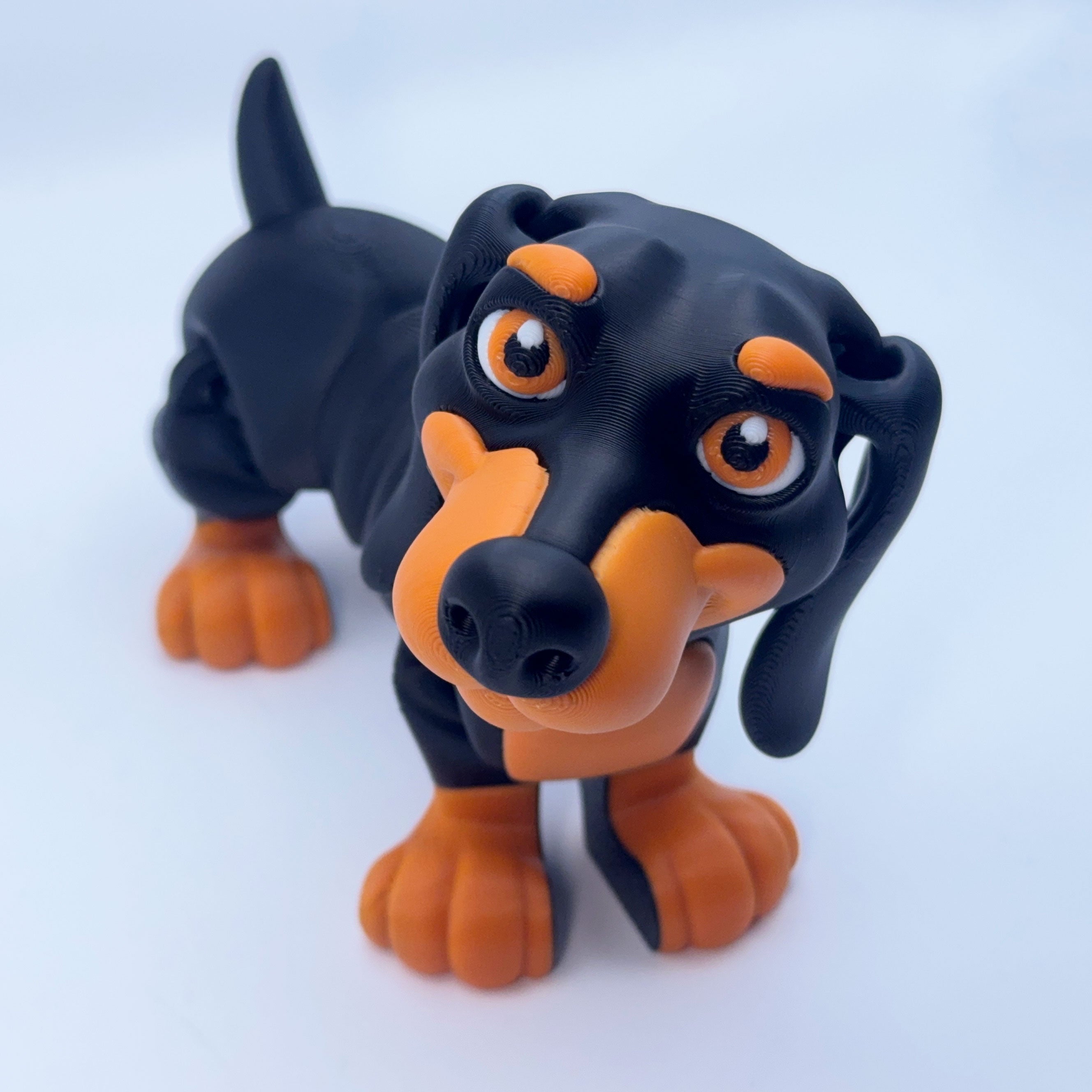 Dachshund Figurine (Black & Tan) — 3D Printed Decor