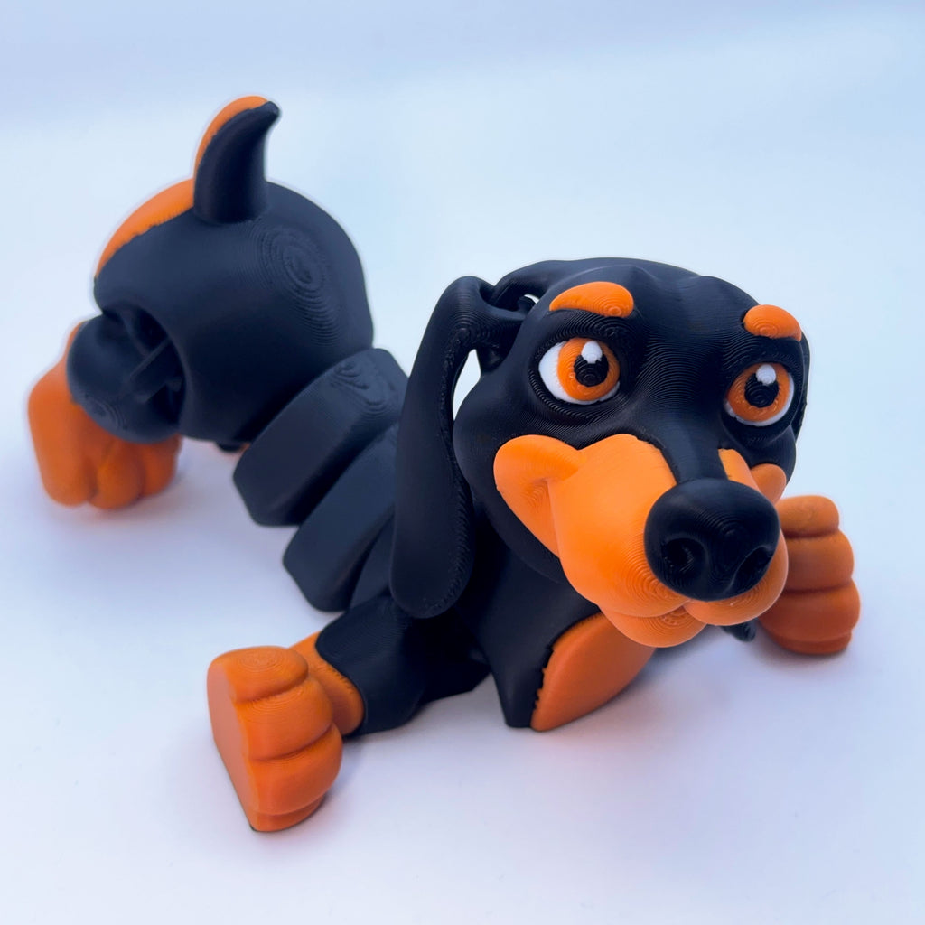 Dachshund Figurine (Black & Tan) — 3D Printed Decor