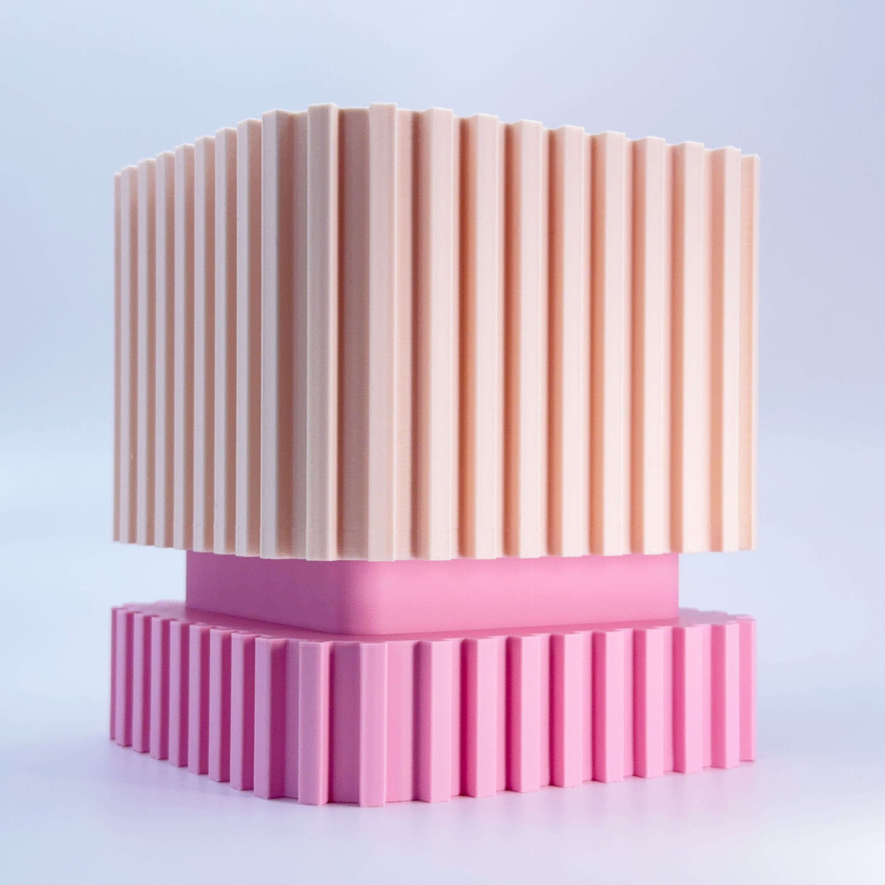 Modern Ribbed Planter with Matching Base