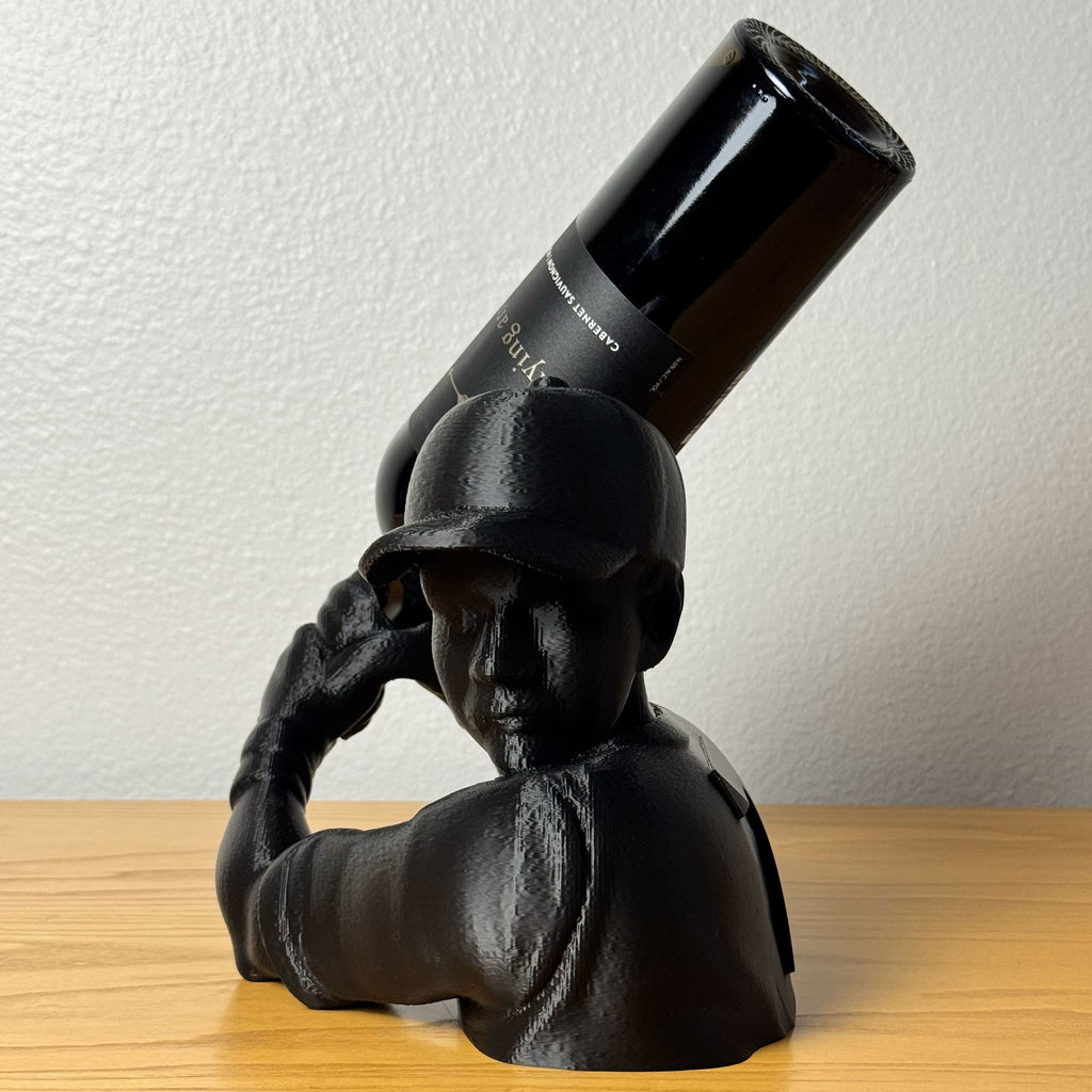 Baseball Player Wine Bottle Holder – Sports Decor, 3D Printed Gift
