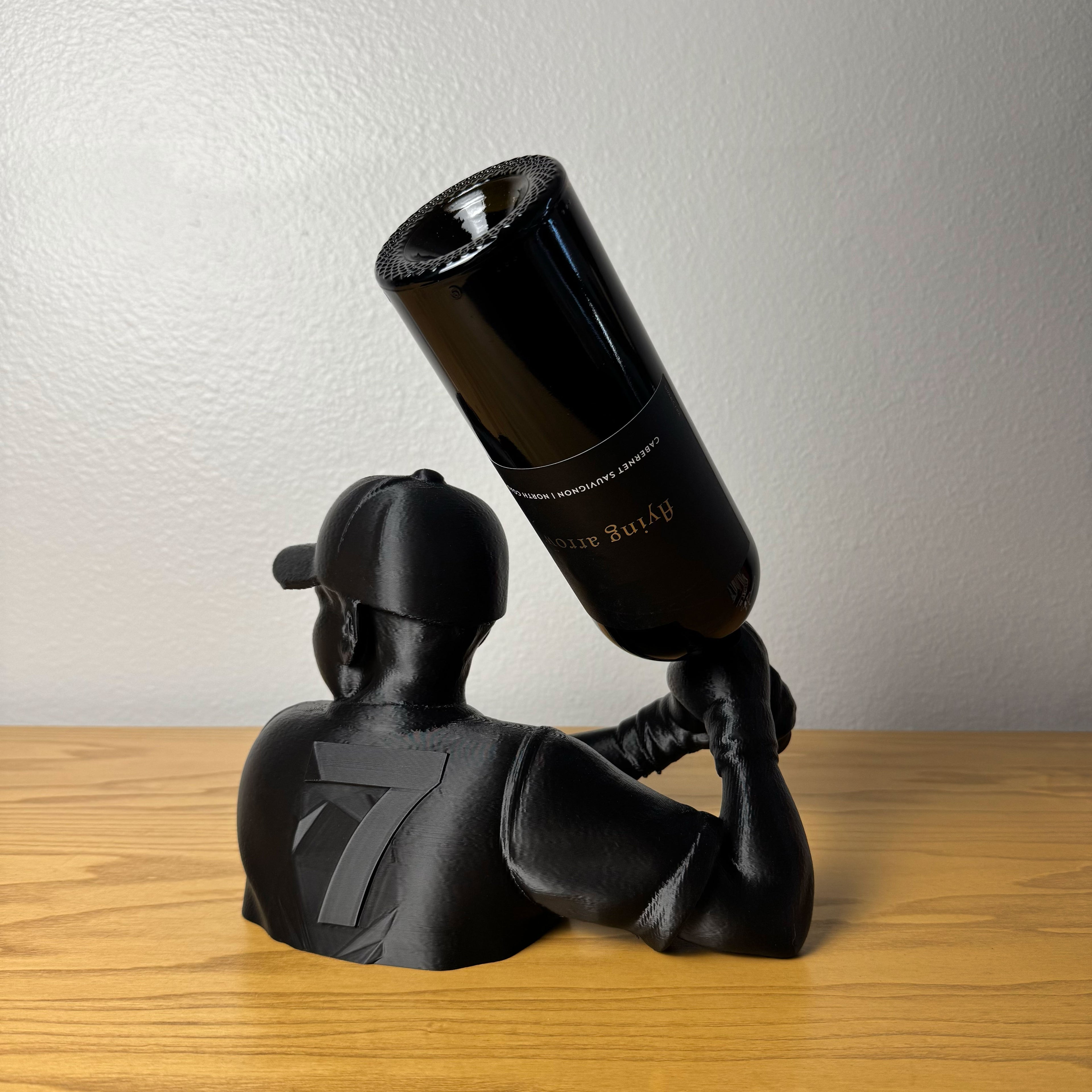 Baseball Player Wine Bottle Holder – Sports Decor, 3D Printed Gift
