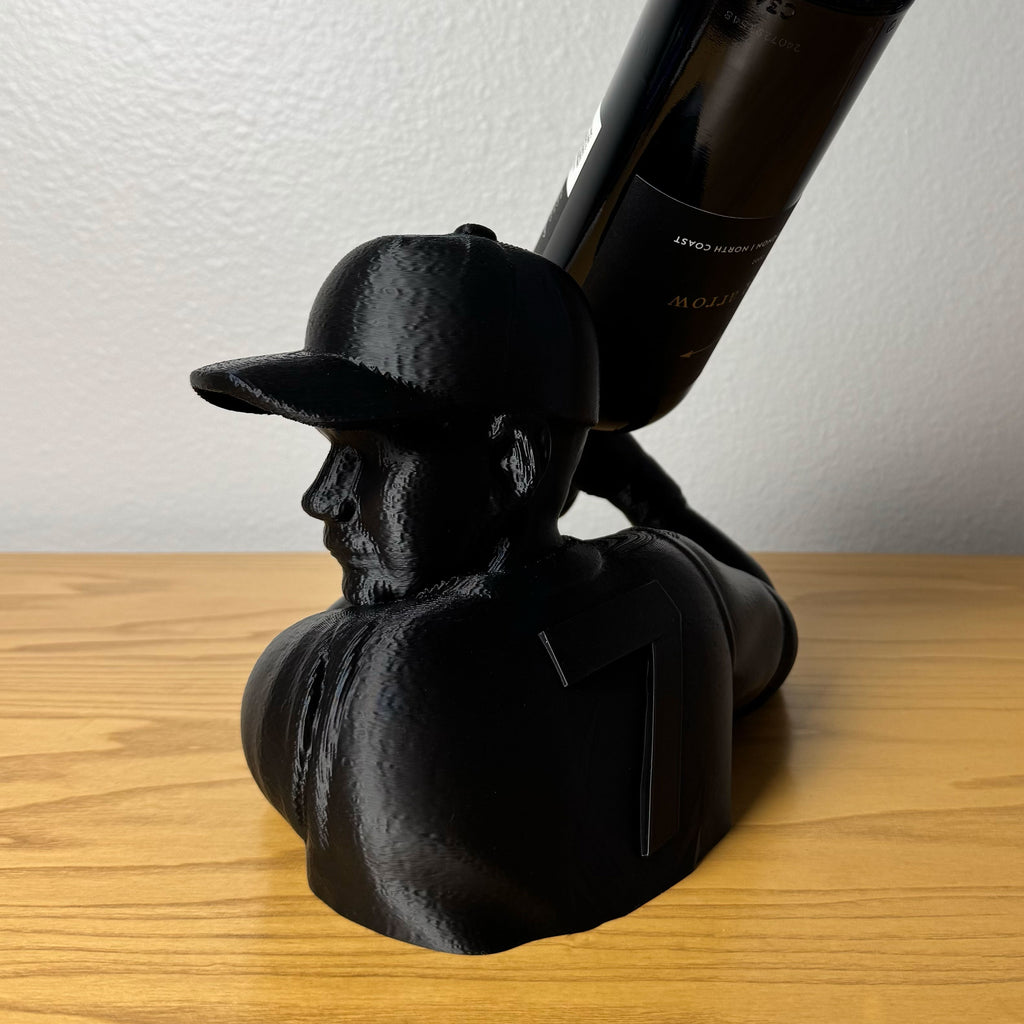 Baseball Player Wine Bottle Holder – Sports Decor, 3D Printed Gift
