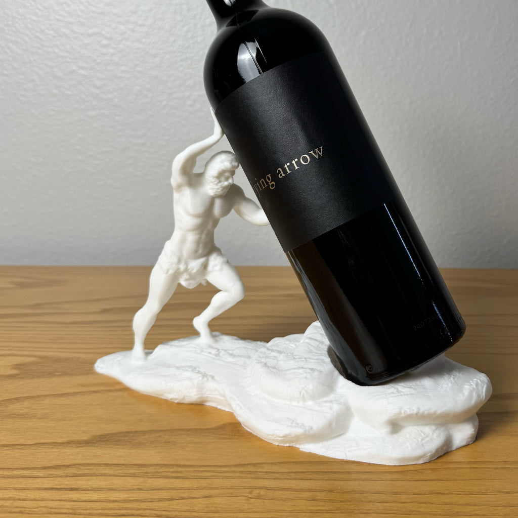 Mythical Hero Wine Bottle Holder – Sculptural Art Decor, 3D Printed