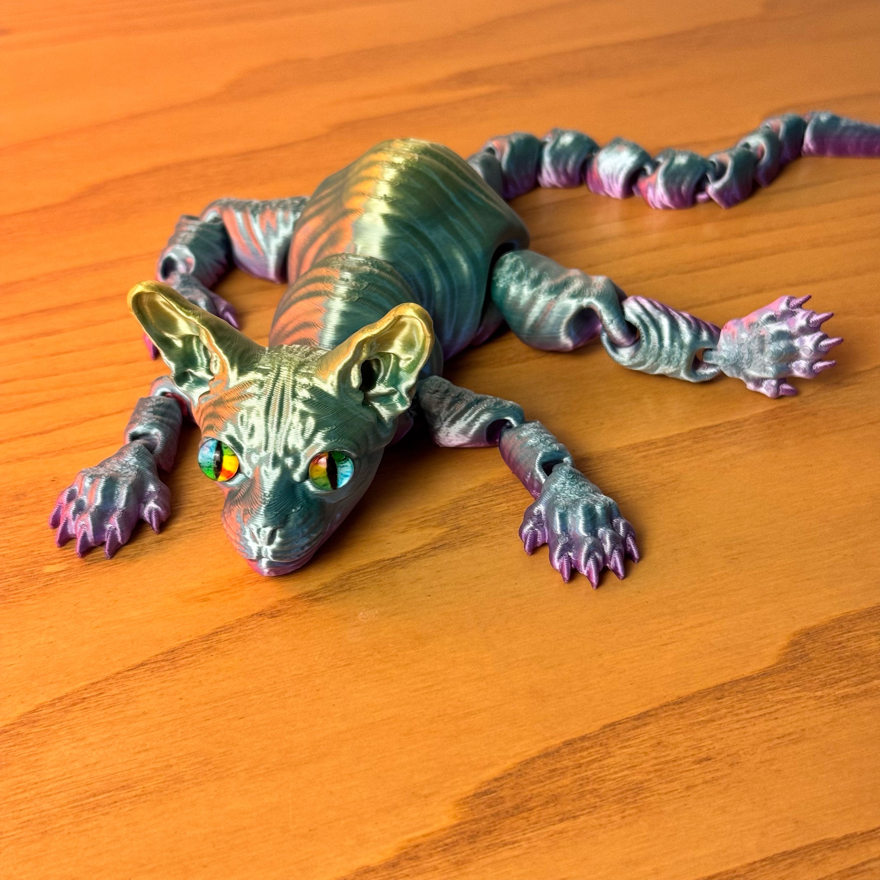 3D Printed Sphinx Cat Figurine – Custom Hairless Cat Model
