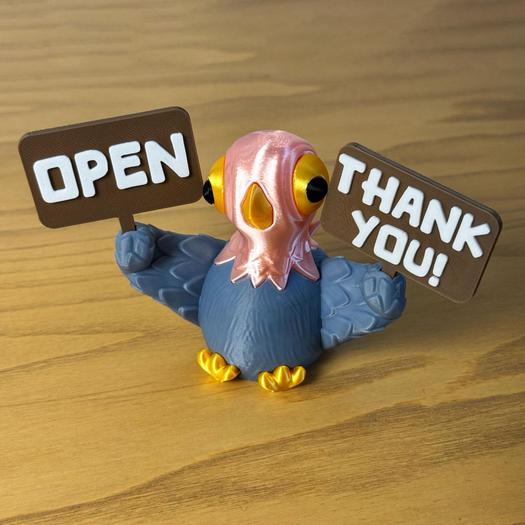 Protest Pigeons Funny 3D Printed Birds with Mini Signs Handmade Desk Decor
