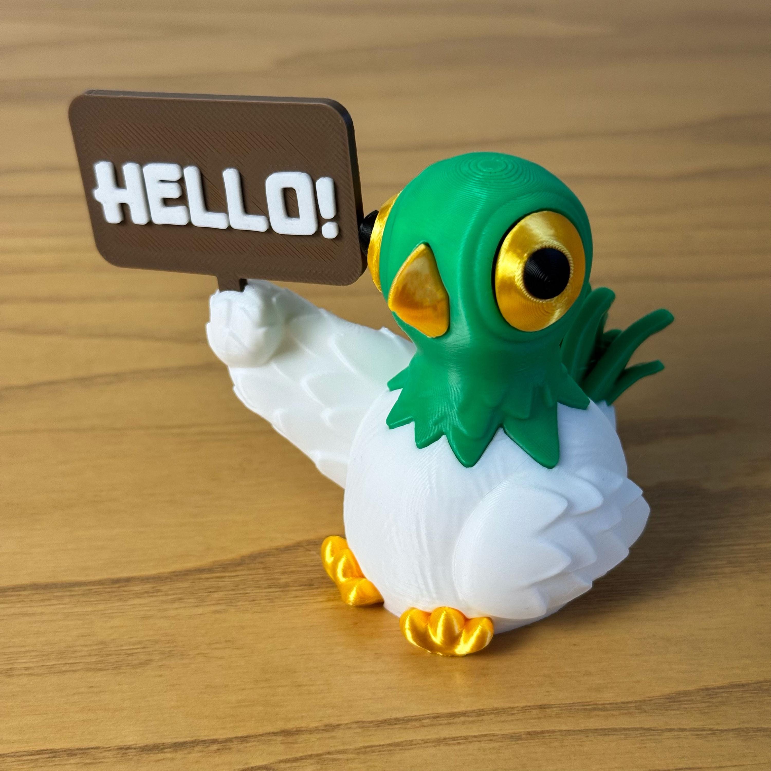 Protest Pigeons Funny 3D Printed Birds with Mini Signs Handmade Desk Decor