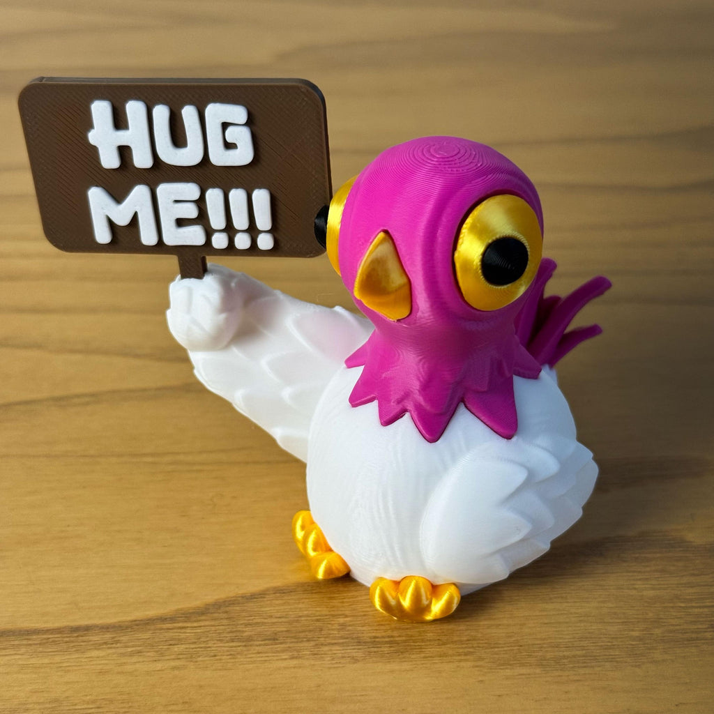 Protest Pigeons Funny 3D Printed Birds with Mini Signs Handmade Desk Decor