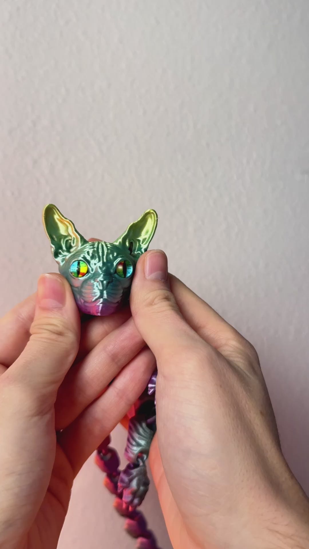 3D Printed Sphinx Cat Figurine – Custom Hairless Cat Model